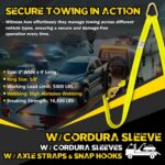 V-Bridle Tow Strap 2" x 4' with Snap Hooks, Cordura Sleeve, and Axle Straps | D-Ring for Enhanced Stability | Recovery Strap 5500lbs Load for Car Towing, Rollback, Flatbed, Tow Truck - Image 3