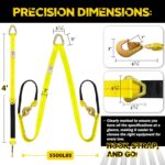 V-Bridle Tow Strap 2" x 4' with Snap Hooks, Cordura Sleeve, and Axle Straps | D-Ring for Enhanced Stability | Recovery Strap 5500lbs Load for Car Towing, Rollback, Flatbed, Tow Truck - Image 5