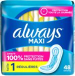 Always Maxi Feminine Pads Without Wings for Women, Size 1, Regular Absorbency, Unscented 48 Count - Image 3