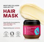 Collagen Shea Butter Hair Mask Deep Repair Conditioning Collagen Shea Butter Hair Treatment for Dry and Damaged Hair All Hair Types 18.6 oz 550ml | Sulfate-free - Image 3