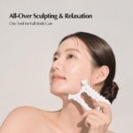 Face Factory Ceramic Gua Sha Tool- Face & Body Massager – 100% Natural White Clay, Triple-Fired Ceramic Tool for Lymphatic Drainage, Includes Storage Pouch & Guide (D-tok) - Image 3