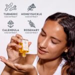 Gua Sha Oil for Face Care - Skin Brightening Serum for Dark Spots Fine Lines & Wrinkles with Organic Jojoba Calendula Sunflower & Turmeric Oil for Face Hydration Glow & Even Skin Tone (30mL) - Image 4