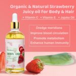 MR.A 2 Pack Strawberry Body Oil Juice Scented, Vitamin E Body Oil after Shower, Strawberry Shortcake Body Moisturizer Bath Oil for Dry Skin, Guasha Oil with Guasha Tool - Image 3