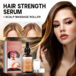Hair Oil + Scalp Massage Roller Set, Hair Care Oil with Castor Oil and Mineral Oil, Hair Strength Serum Oil for Dry, Damaged & Split Ends, 30ML (1Fl Oz) - Image 3