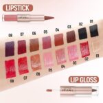 3 Pcs Lip Liner and Gloss Set 2 in 1 Lipstick with Dual-Ended and Smooth Buildable Lip Gloss for Women Lip Combo Makeup (3 Pcs Glossy #04#05#06) - Image 5