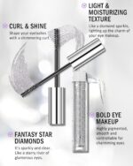 Silver Glitter Mascara + Eyeliner Pen Set, Shimmer Volume Colorful Mascara, Sparkling Liquid Eyeliner, Waterproof, High-Pigmented, All-Day Wear Shine Eye Makeup for Dazzling Looks - Image 4