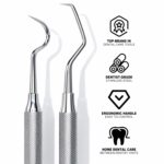 G.CATACC Dental Tool, Metal Dental Pick, Stainless Steel Tooth Scraper Plaque Tatar Remover for Teeth Cleaning Oral Care Hygiene Kit for Home Use - with Case - Image 4
