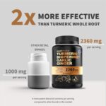 4-in-1 Turmeric and Garlic Supplements with BioPerine – 2360mg Turmeric Ginger Root Capsules with Garlic – High Potency Herbal Blend (120 ct) - Image 3