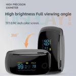 Rechargeable Pulse Oximeter Fingertip Oxygen Monitor Fingertip with SpO2 Pulse Rate and PI RR OLED Precision Fast Oximeter SpO2 Reading Outdoor Sports Home (Black) - Image 3