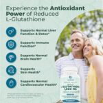 PurePremium Reduced Glutathione 1000mg per Serving - 500mg Each Capsule – L-Glutathione Supplement & Antioxidant Support for Normal Liver, Brain, Skin & Heart Health – 90 Capsules - Image 4