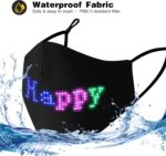 Halloween Decoration Light Up DJ Party Led Glowing Rave LED Party Maskes Programmable Bluetooth APP DIY Black, 15*23 - Image 3