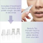 True Glow by Conair Microdermabrasion Rechargeable Beauty Tool, Includes 4 Microdermabrasion Attachments for Exfoliation + Pore Extraction - Image 4