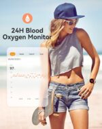 AGPTEK Smart Watch for Women, 5ATM Waterproof Smartwatch for Android and iOS Phones, Fitness Tracker Watch with 100+ Sports Modes, Heart Rate Monitor Pedometer Sleep Monitor, Pink - Image 5