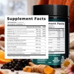 Emergency Immune Support Supplement – Vitamin C, E, B6, Zinc, Elderberry, Echinacea, Garlic & Turmeric – Immune Booster for Adults – Gluten Free, Sugar Free, Vegan Friendly – 60 Capsules - Image 3