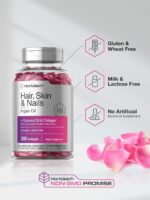 Horbäach Hair Skin and Nails Vitamins | 300 Softgels | with Biotin and Collagen | Infused with Argan Oil and Coconut Oil | Non-GMO, Gluten Free Supplement - Image 5