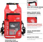 250 PCS Waterproof First Aid Kit, Roll Top Reflective Boat Dry Bag Bug Out Bags, Emergency Medical Kit Ideal for Boating, Camping, Fishing, Kayaking, Floating, Red - Image 3