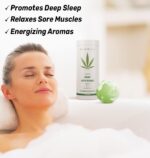 Organic Hemp Bath Bombs Infused Peppermint Eucalyptus Essential Oil Luxurious Bath Essentials Gifts for Dry Skin Immerse Yourself in A Blissful Spa - Image 3