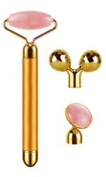 3-IN-1 Electric Jade Roller 3D Roller Facial Roller & Face Massager,Gold - Image 3