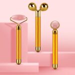 3-IN-1 Electric Jade Roller 3D Roller Facial Roller & Face Massager,Gold - Image 6
