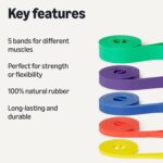 Amazon Basics Exercise Resistance Bands for Working Out, Set of 5, Multiple Resistance Levels - Image 3