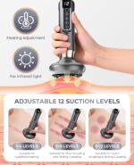 Electric Cupping Device Anti-Cellulite Massager | 12 Suction Modes Intelligent Handheld Cellulite Massage Tool | Body Contouring Fat Remover for Arms Legs Back At-Home SPA Use, Jet-Black - Image 3