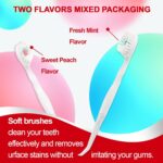 Mini Disposable Toothbrushes with Toothpaste and Toothpick, Tongue Cleaners, Reduce Bad Breath, Tongue Scraper, Prepasted Toothbrush, Pick for Work or Travel (Mint, 20pcs) - Image 4