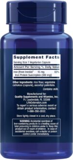 Life Extension Iron Protein Plus, Iron Protein succinylate, absorbable Iron Supplement for Whole-Body Health, Non-GMO, Gluten-Free, Vegetarian, 100 Capsules - Image 3