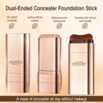 2PCS Dual-Ended Concealer Foundation Stick, Foundation Stick Korean 2 in 1 with Brush, Matte Long-Lasting Concealer, Lightweight, Brightens, Long-Lasting for All Skin Types (Light) - Image 3