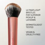 Real Techniques Expert Face Professional Foundation Makeup Brush for Even Streak Free Application, Dense Bristles For Buffing, Orange, 1 Count - Image 4