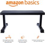 Amazon Basics Sturdy Flat Weight Bench for Home Gym, Strength Training, Stable Assembly, Black - Image 3