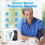 Blood Pressure Monitor Upper Arm BP Machine for Home Use Accurate Large Adjustable 8.7"-16.5" Cuff LCD Backlit Display with Carrying Bag, White - Image 3