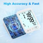 Blood Pressure Monitor Upper Arm BP Machine for Home Use Accurate Large Adjustable 8.7"-16.5" Cuff LCD Backlit Display with Carrying Bag, White - Image 4