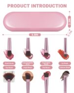 8Pcs Makeup Brushes Set Premium Eyeshadow Brush Professional Angled Eyebrow Brush Lip Brush Eyeshadow Brush Set With 3Pcs Powder Puffs and Pink Case 12 in 1 - Image 4
