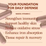 NAKED Vitamin C - 500mg Ascorbic Acid Capsules with Citrus Bioflavonoids - Daily Antioxidant and Immune Support* Made in USA - Vegan, Non-GMO - 90 Capsules - Image 4