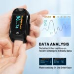 Fingertip Pulse Oximeter - Accurate SpO2 Monitor with AAA Batteries for Home/Outdoor (Black) - Image 4