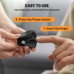 Fingertip Pulse Oximeter - Accurate SpO2 Monitor with AAA Batteries for Home/Outdoor (Black) - Image 6