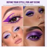 Purple Eyeliner Mascara Set, 5D Colored Mascara Volume Length Smudge-Proof Smooth Shine Gel Eyeliner Pencil Waterproof Natural Curling Purple Mascara for Eyelashes Makeup for Women - Image 6