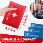 First Aid Kit for Home Car Travel 107 Piece Emergency Kits for Hiking Camping Small Trauma Kit for Boat Vehicle Lightweight Compact Pocket Aid Kit for Sports Outdoor Survival - Image 4
