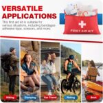 First Aid Kit for Home Car Travel 107 Piece Emergency Kits for Hiking Camping Small Trauma Kit for Boat Vehicle Lightweight Compact Pocket Aid Kit for Sports Outdoor Survival - Image 5