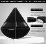 Pimoys 6 Pcs Powder Puff, Face Soft Triangle Makeup Puff Velour Makeup Sponge for Loose Powder (Black) - Image 3