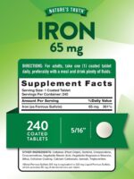 Nature's Truth Iron Tablets 65mg | 240 Count | 325mg Ferrous Sulfate | Vegan, Non-GMO & Gluten Free Supplement - Image 3