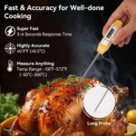 Akozon Digital Food Thermometer Automatic Calibration Pen High Accuracy Electronic Pocket Thermometer Yellow Home and Family Appliance and Decor - Image 3