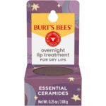 Burt's Bees Original Overnight Intensive Lip Treatment, Moisturizing, Restorative, Reduces Fine Lines, Vitamin E, Ceramides Oils, Natural Origin Lip Care, 0.25 Oz. - Image 6