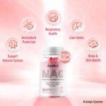 NAC Gummies 600mg, N Acetyl Cysteine Supplement NAC Chewable for Antioxidants & Immune Support, Lung & Liver Health, Natural Strawberry Flavor, 60ct - Image 4