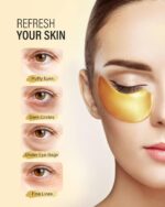 24k Gold Under Eye Patches (15 Pairs), eye mask, Collagen Skin Care Products, Eye Patches for Puffy Eyes, eye masks for dark circles and puffiness - Image 3