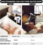 Stand Ozone Professional Facial Steamer with Digital Display, Adjustable Height & Rolling Base, Timer Function, 360° Rotatable Nozzle, Hot Mist Function, Use for Home, Salon SPA (White) - Image 4