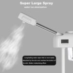 Stand Ozone Professional Facial Steamer with Digital Display, Adjustable Height & Rolling Base, Timer Function, 360° Rotatable Nozzle, Hot Mist Function, Use for Home, Salon SPA (White) - Image 6