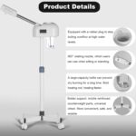 Stand Ozone Professional Facial Steamer with Digital Display, Adjustable Height & Rolling Base, Timer Function, 360° Rotatable Nozzle, Hot Mist Function, Use for Home, Salon SPA (White) - Image 7