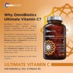 OmniBiotics Ultimate Vitamin C Supplement 2000mg – with Zinc, Elderberry Extract, and D3 – High Potency Immune Support & Collagen Booster – 120 Vegan Tablets - Image 5