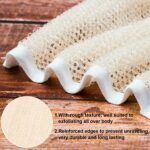 Tatuo 5 Pcs Exfoliating Face and Body Wash Cloths Towel Weave Bath Exfoliating Scrub Massage Bath Cloth for Women and Men, 10.63 x 9.05 Inch(Beige Edge) - Image 4